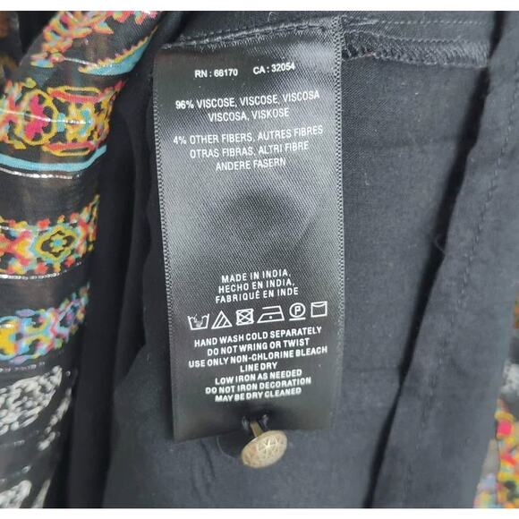 Anthropologie Akemi + Kin Sheria Metallic Embroidered Boho Dress Black Motif - Picture 6 of 10